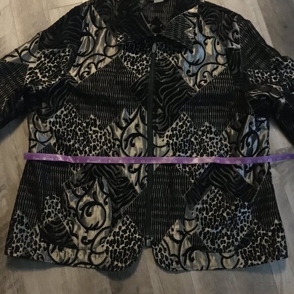 TanJay Gold and Black Patchwork Tiger Stripe & Leopard Spots Tapestry Jacket - Picture 13 of 16